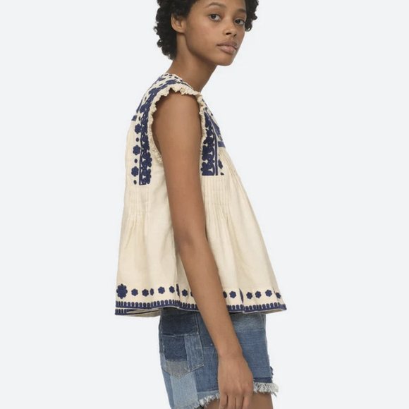 Sea Holly Soutache Top in Cream - Picture 3 of 9